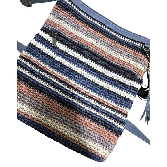 The Sak Striped Crochet Crossbody Bag With Tassel Accent & Adjustable Strap NWOT - Picture 9 of 10